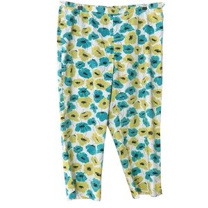 Jones NY Floral Ankle Pants 18W | Miami Poolside Resort Cruise Coastal Chic